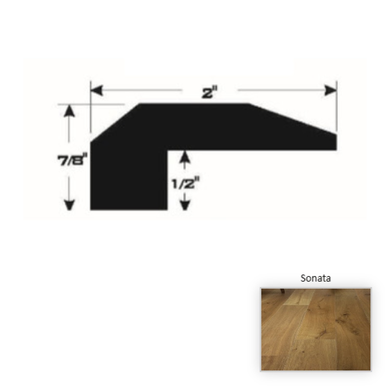 Symphony French White Oak Sonata Hardwood Moulding / Trim - 90" Threshold - Brushed Matte