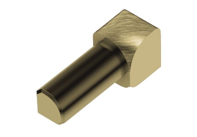Rondec 90 Degree Inside Corner Metal Tile Edging Trim - Brushed Brass Anodized Aluminum