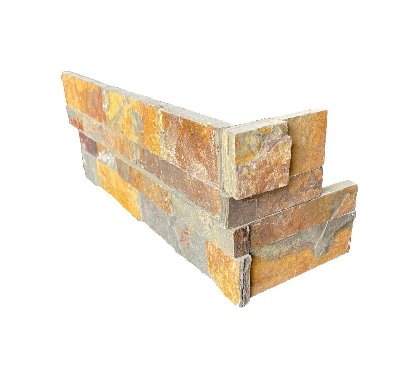 California Gold Slate Ledgestone Corner - Split Face - 6" X 18" X 6"