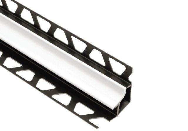 DILEX-HK Cove-Shaped Plastic PVC Tile Edging Trim, Bright White, 11/32" x 98 1/2"