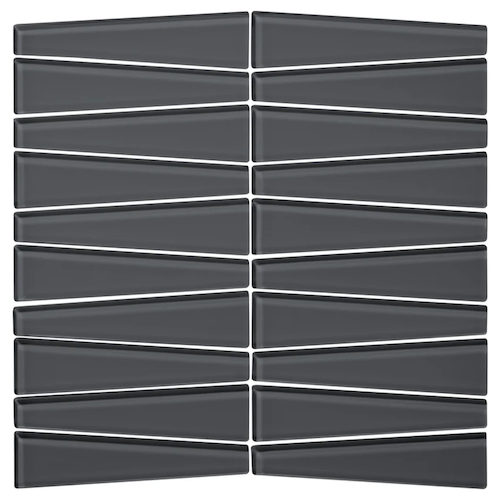 Glass Essentials Graphite Glass Mosaic - Waveline