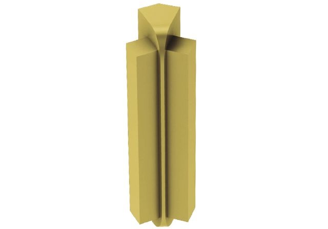 Rondec Step 135 Degree Inside Corner Metal Tile Edging Trim - Satin Brass Anodized Aluminum
