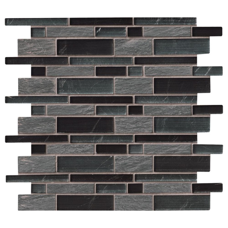 Decorative Blends Perspective Glass & Stone Mosaic - Linear - Textured, Per Pack: 10 Enter Quantity In Sqft