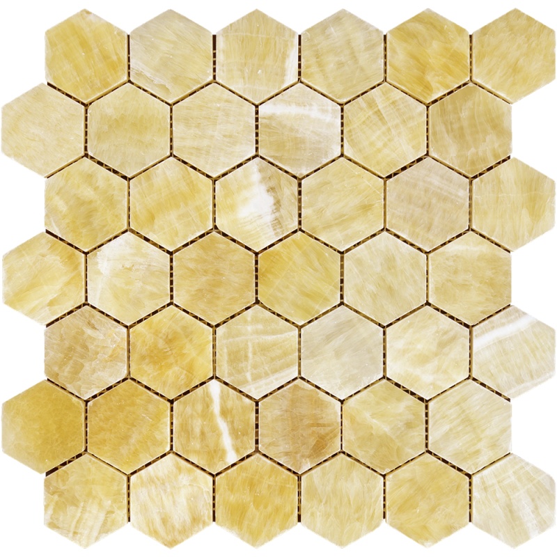 Honey Onyx Mosaic - 2" Hexagon - Polished