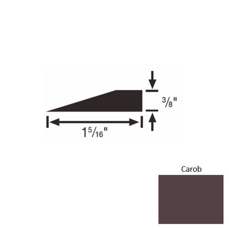 Solid 26 Carob Rubber Reducer Strip - 1 5/16" X 9 Ft (108") X 3/8"