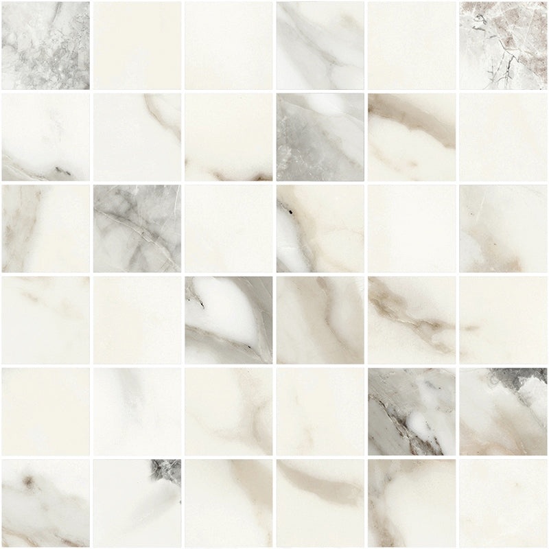 Athabasca Glacier Porcelain Mosaic - 1.85" X 1.85" - Brushed