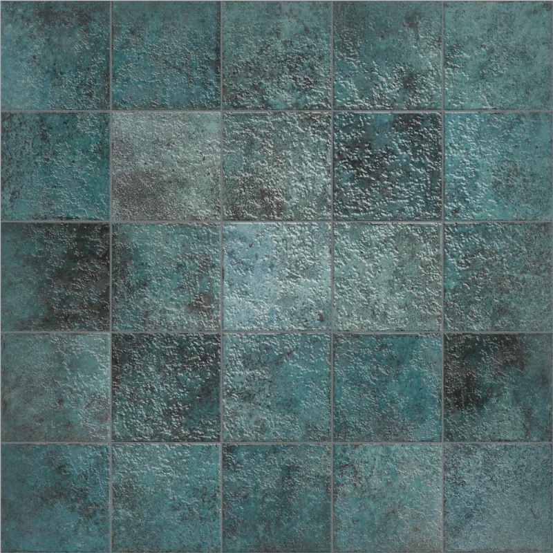 Dune Tahiti & Golden Stone Turquoise Porcelain Tile - Glossy - 6" X 6"