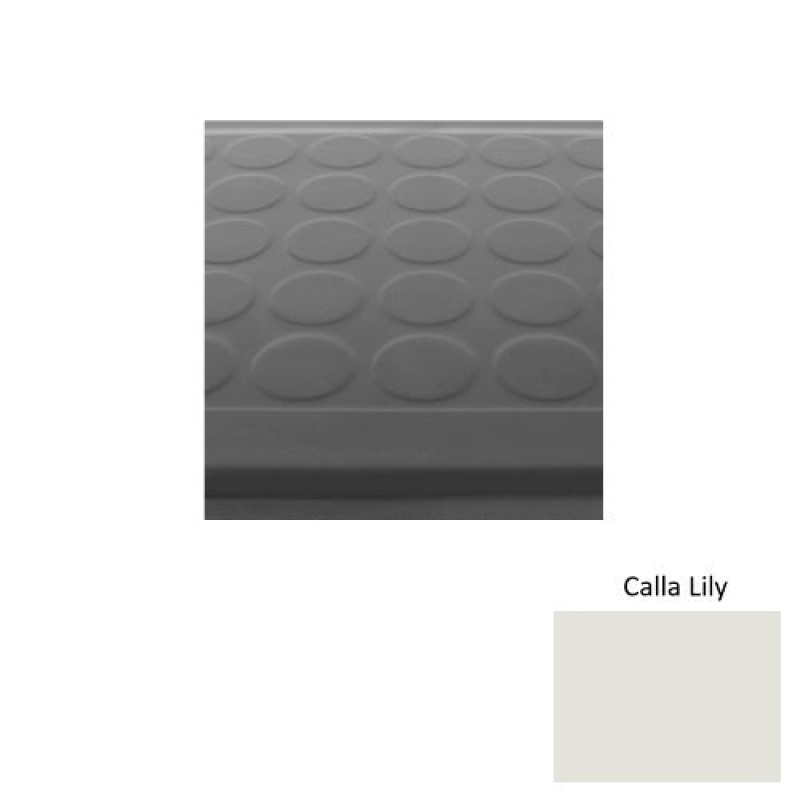 Solid 92 Calla Lily Low Profile Raised Circular Rubber (Sq) With Safety Yellow Abrasive Strip Stair Tread - Textured