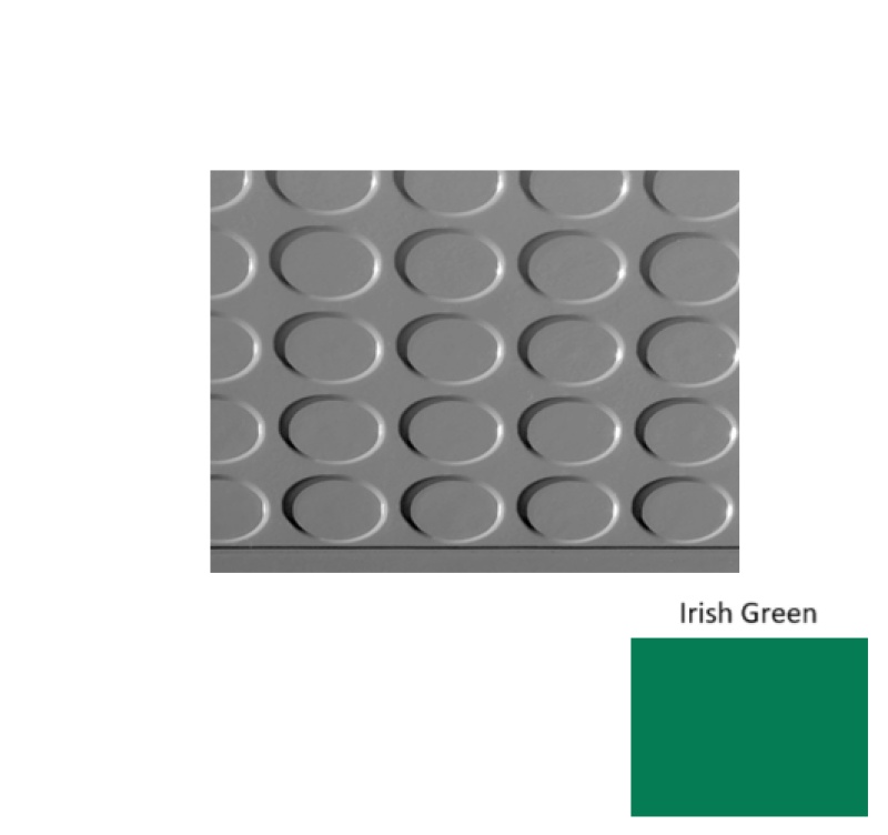 Solid 97 Irish Green Vantage Raised Circular 15 Inch Depth Rubber (Sq) Stair Tread - Textured