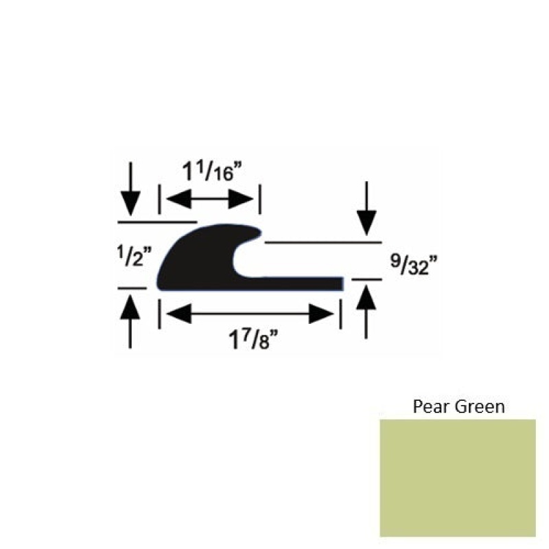 Solid 40 Pear Green Rubber Carpet Edge Guard