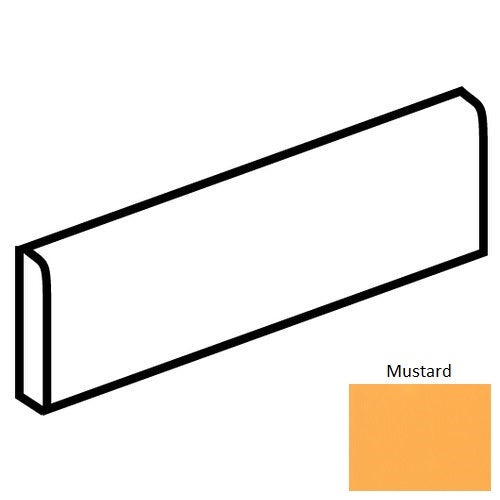 Color Wheel Linear Mustard Ceramic Wall Trim - 4" X 16" Bullnose - Semi Gloss