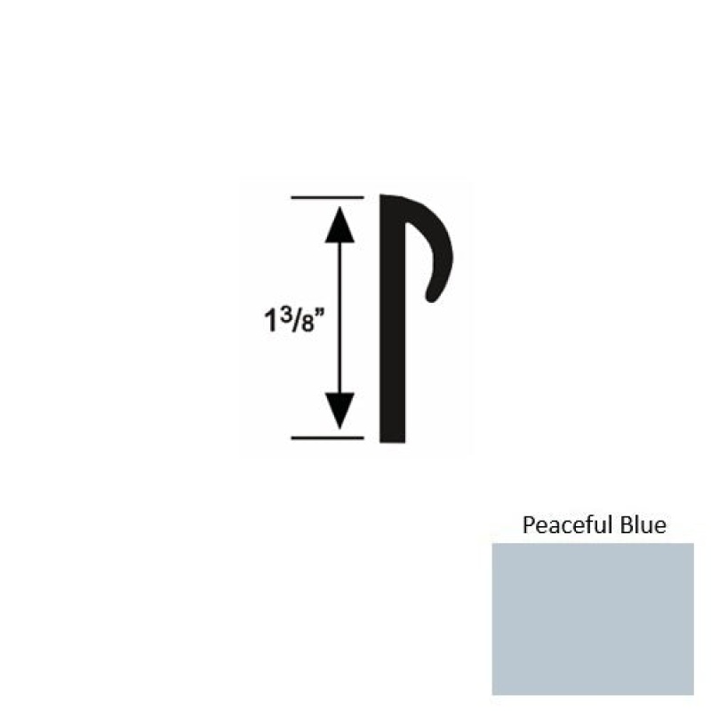 Solid 28 Peaceful Blue Rubber Carpet Cove Cap Round - 3/16" X 9 Ft (108")