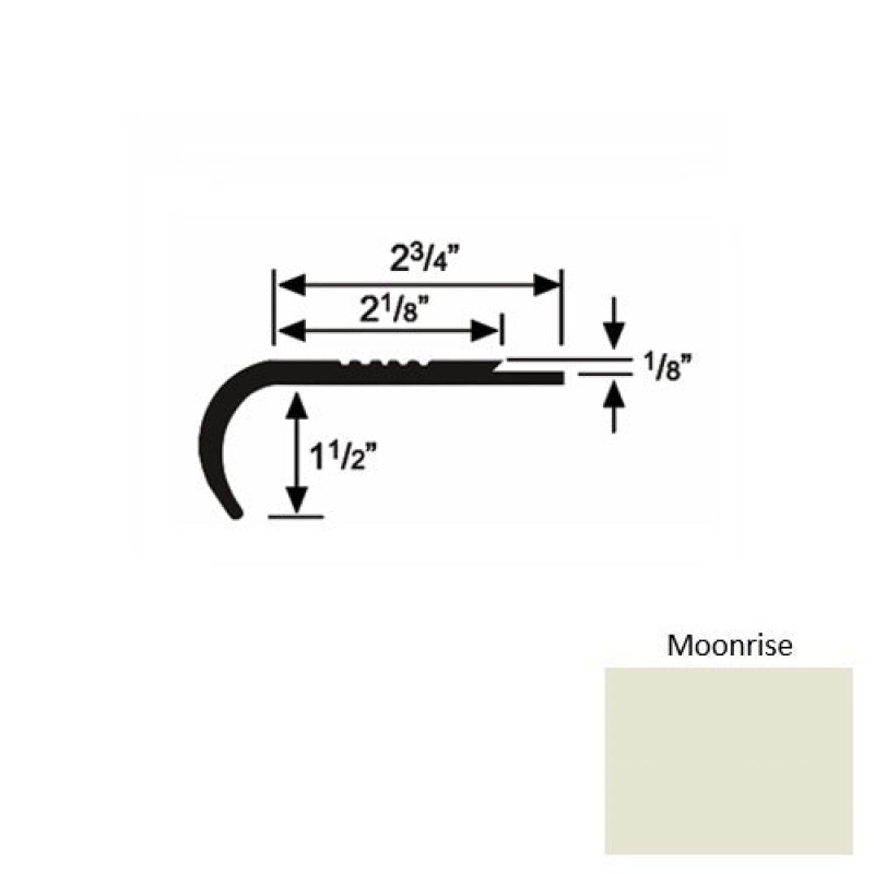 Solid 10 Moonrise Rubber Underlap Stair Nosing