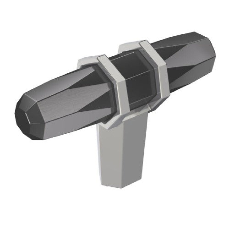 London Zinc Cabinet Knob - Black Chrome / Polished Chrome - 2 1/2" (64 Mm)
