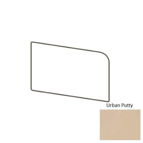 Color Wheel Classic Urban Putty Ceramic Wall Trim - 3" X 6" Bullnose Corner Left