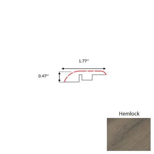 Aquaproof Hemlock Laminate Wood Reducer Trim 94.5"