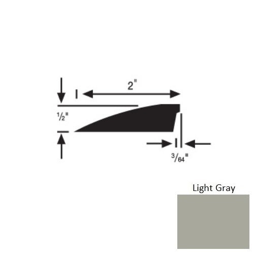 Flextones Light Gray Vinyl 157 Reducer - 1/2" X 12 Ft - Thermoplastic