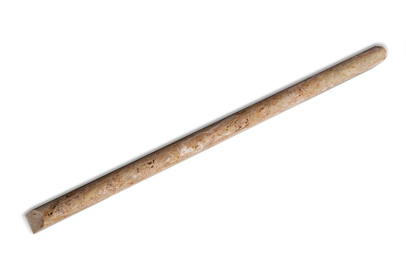 Scabos Cross Cut Travertine Liner - 3/8" X 12" Pencil - Unfilled & Honed