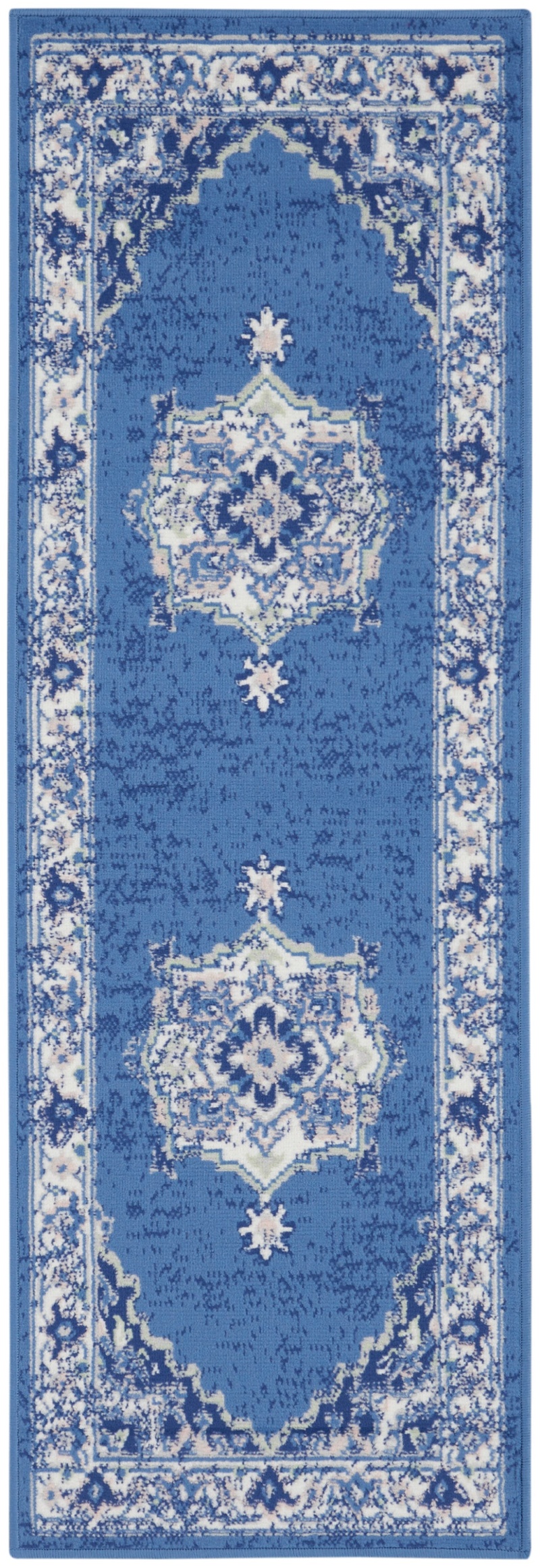 Whimsicle Whs03 Navy Polypropylene Farmhouse Area Rug - 8 Ft Runner