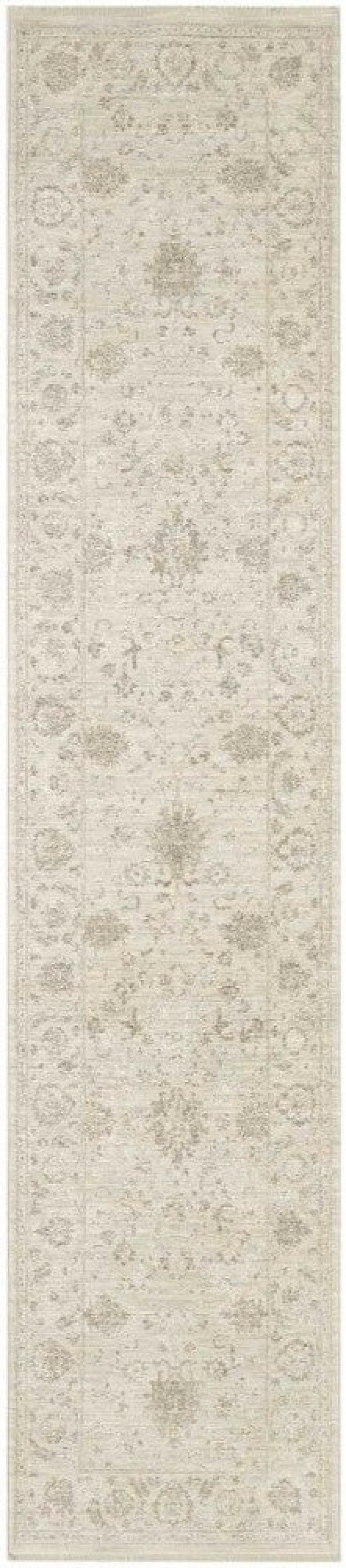 Shadows Ivory Shw07 Polyester Farmhouse Area Rug - 12 Ft Runner - Ivory