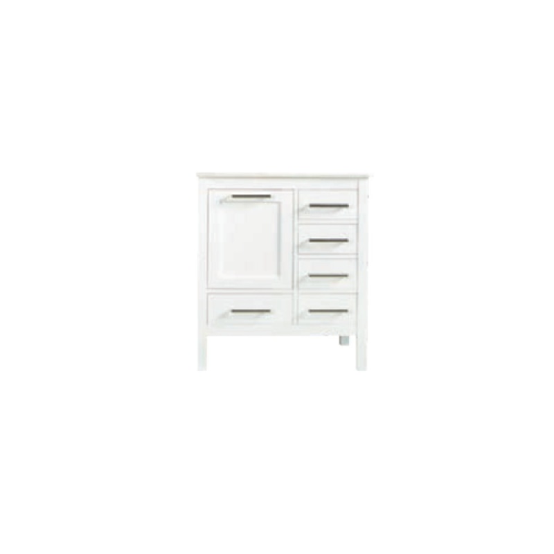 Ashley White Wood Freestanding Single Sink Bathroom Vanity