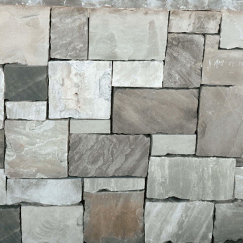 Grey Mist Blend Antique Castle Sandstone Thin Veneer Flat