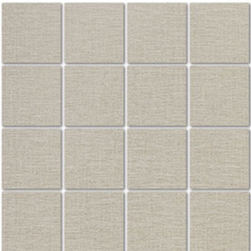 Natural Linen Ivory Ceramic Mosaic - 3" X 3" - Textured