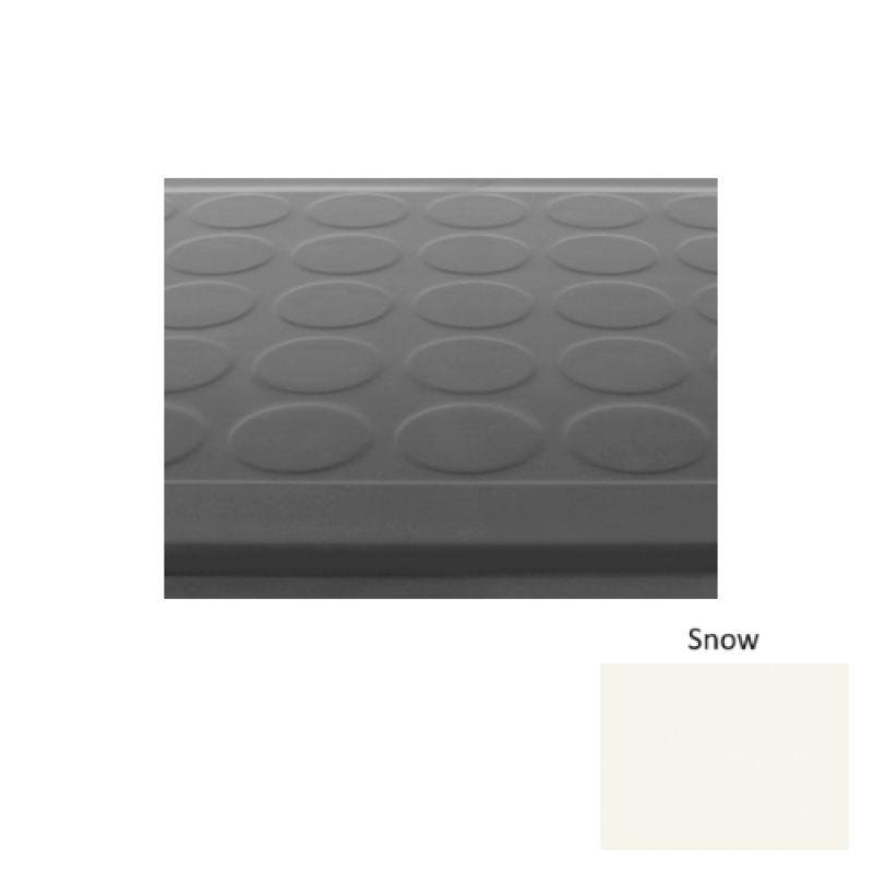 Solid 92 Snow Low Profile Raised Circular Rubber (Sq) Stair Tread - Textured
