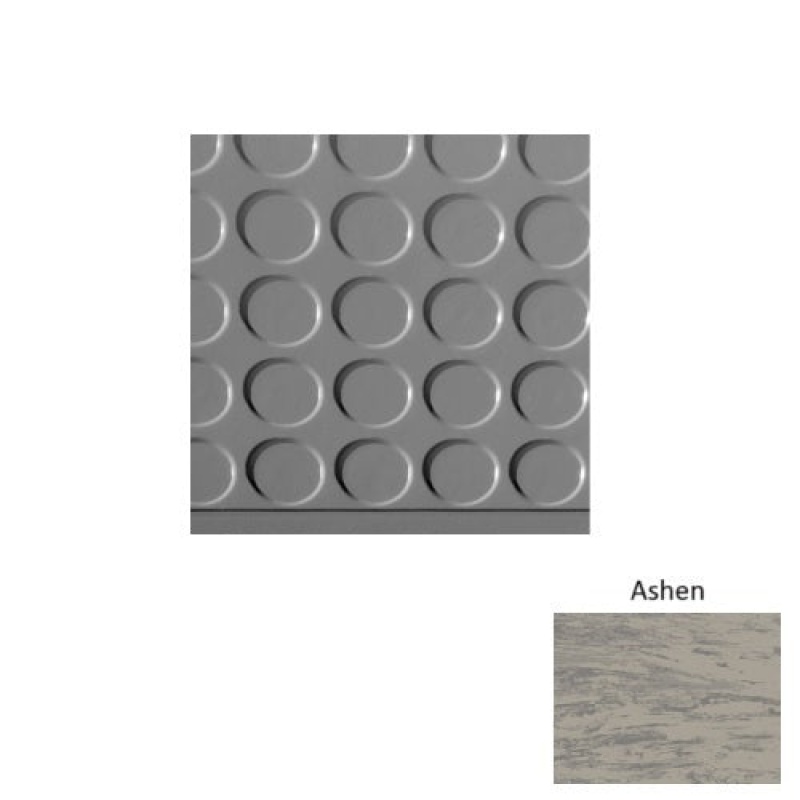 Marbleized 97 Ashen Vantage Raised Circular 15 Inch Depth Rubber (Sq) Stair Tread - Textured