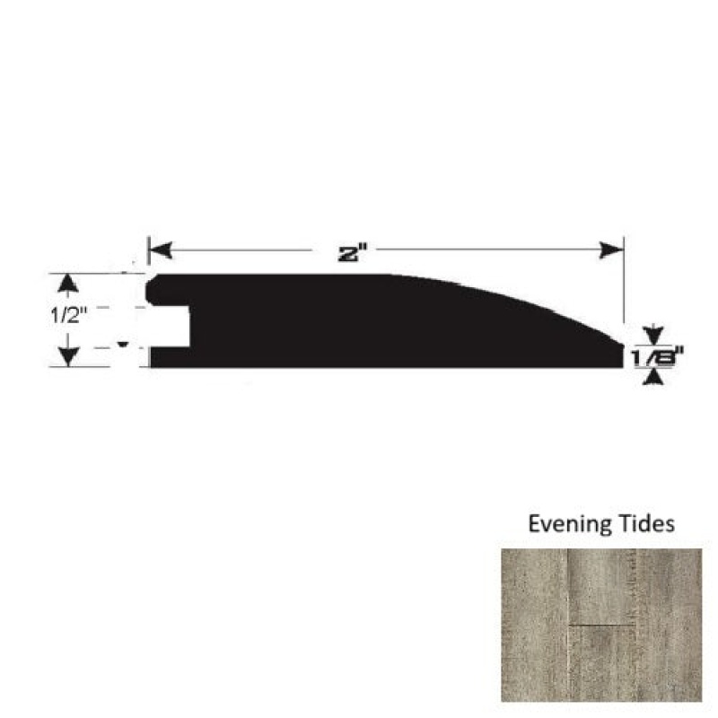 Evening Tides Hardwood Moulding / Trim - 90" Reducer - Ultra Low Gloss Urethane