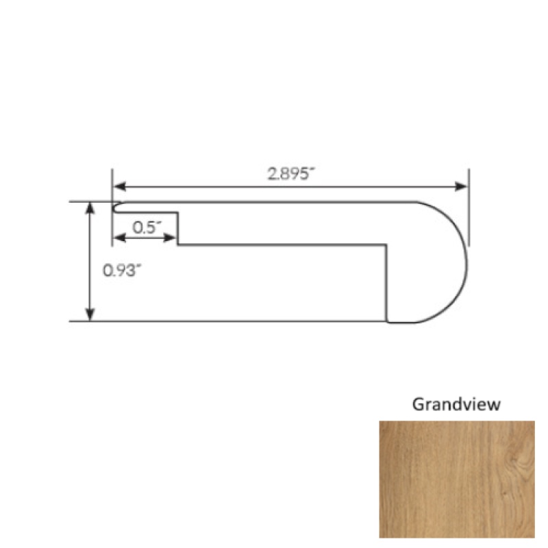 Americano Grande Grandview Luxury Vinyl Moulding / Trim - 94" Stair Nose - Ceramic Bead