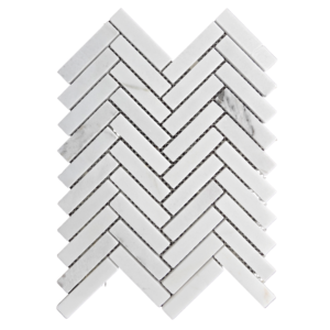 Calacatta Mix Marble Mosaic - 3/4" X 3 1/2" Herringbone