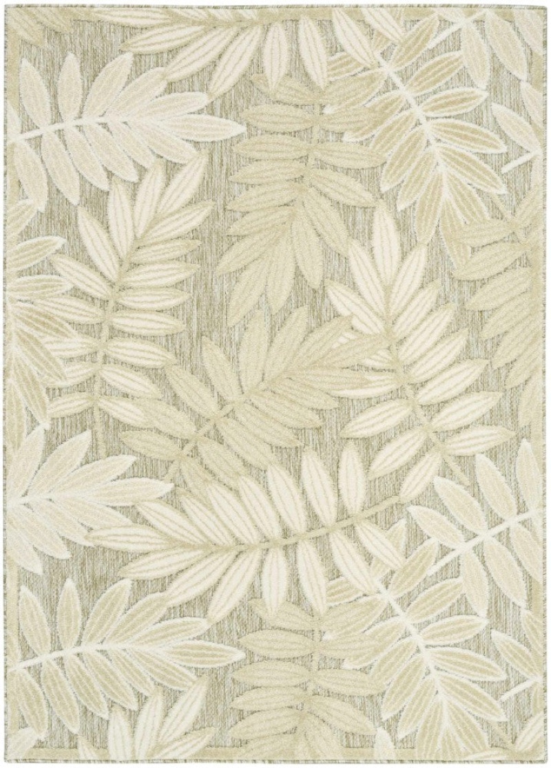Aloha Ivory Sage Alh18 Polypropylene & Polyester Contemporary Area Rug - 3 Ft X 4 Ft - Ivory Sage