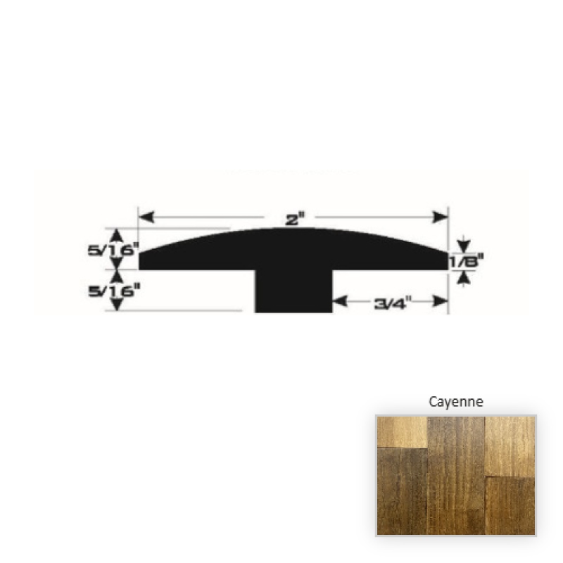Barcelona European Walnut Cayenne Hardwood Moulding / Trim - 90" T Molding - Uv Urethane