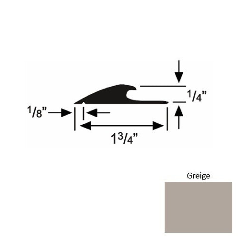 Solid 43 Greige Rubber Custom Carpet Edging