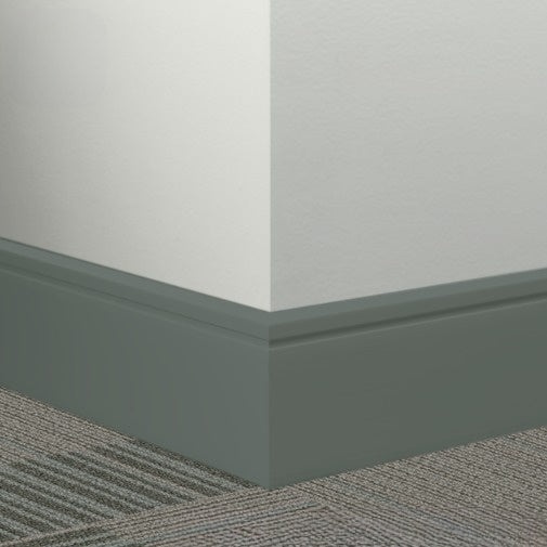 Johnsonite Hunter Green Rubber Millwork Contoured Wall Base, 4 1/4" x 96" x 1/4" Reveal