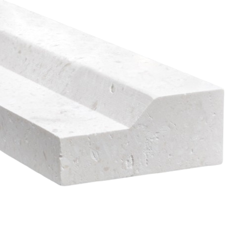 Tuscan White Limestone Liner - 3/4" X 12" Modern Liner - Honed