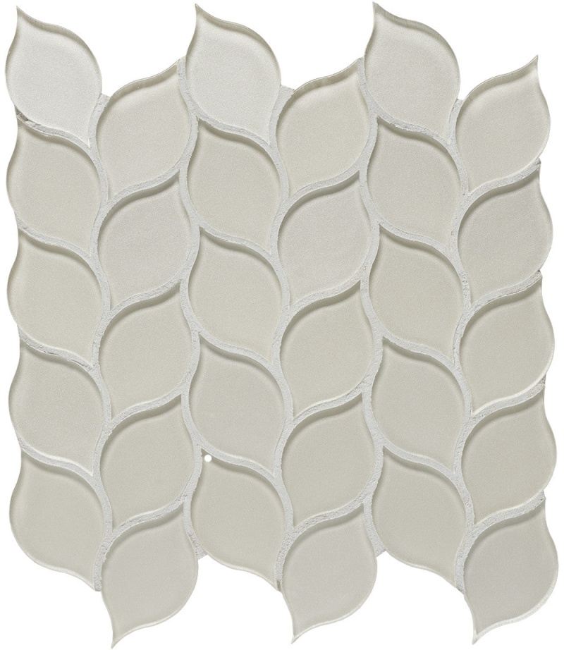 Dunes Ivory Glass Mosaic - Leaves - Matte