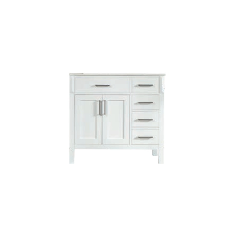 Fawna White Wood Bathroom Vanity with Carrara Top