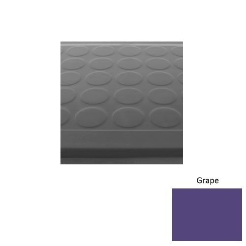 Solid 92 Grape Low Profile Raised Circular Rubber (Sq) With Black Abrasive Strip Stair Tread - Textured