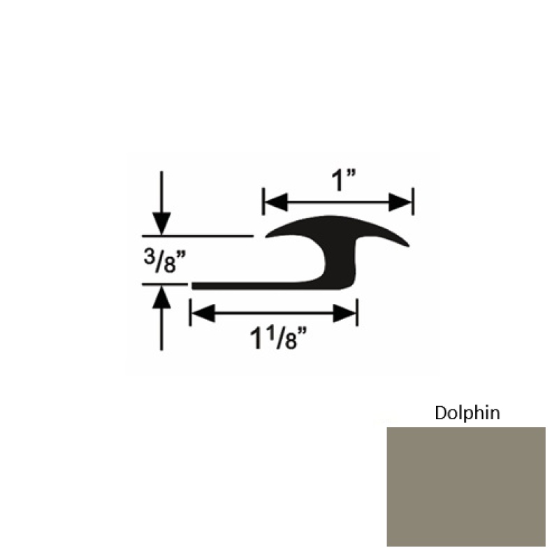 Solid 60 Dolphin Rubber Tile / Carpet Joiner