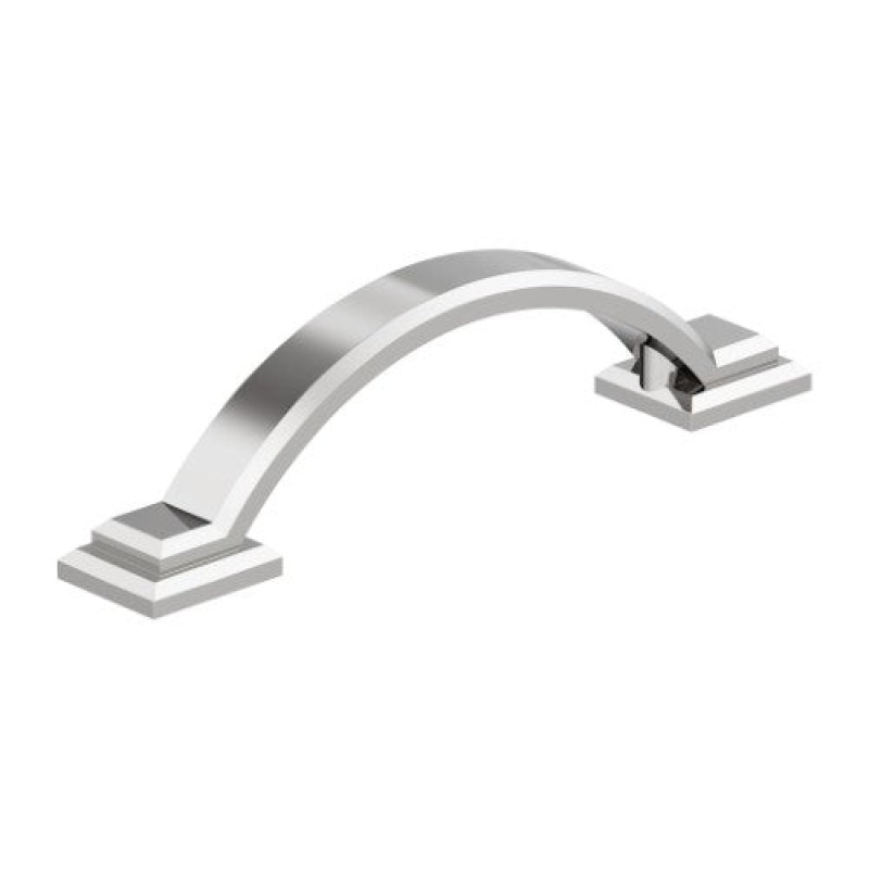 Sheffield Zinc Arch Cabinet Pull - Polished Chrome