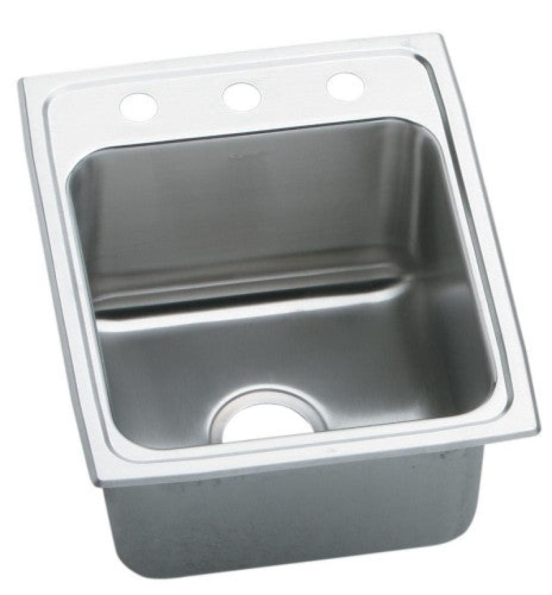 Dlrq1722101 Lustertone Classic Stainless Steel Drop In Single Bowl Kitchen Sink - 17" X 22" X 10 1/8" With 1 Hole - Stainless Steel