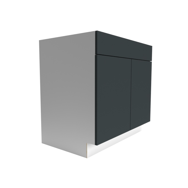 Manhattan Shadow Grey Matte Wood Kitchen Base Cabinet