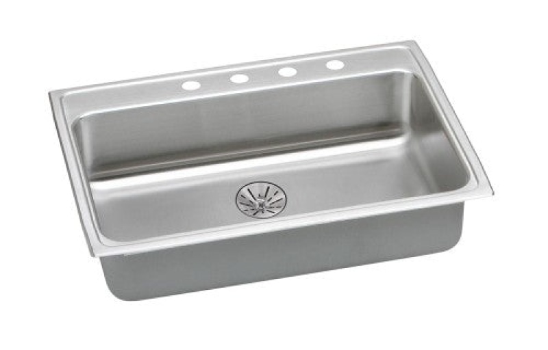 Lradq312265pd2 Lustertone Classic Stainless Steel Drop In Single Bowl Kitchen Sink - 31" X 22" X 6 1/2" With 2 Holes - Stainless Steel