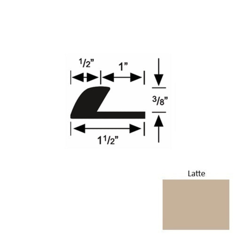 Solid 37 Latte Rubber Underlap Carpet Edge