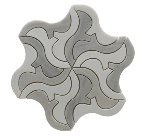 Dolomite & Solto White Marble Mosaic - Polypus - Polished