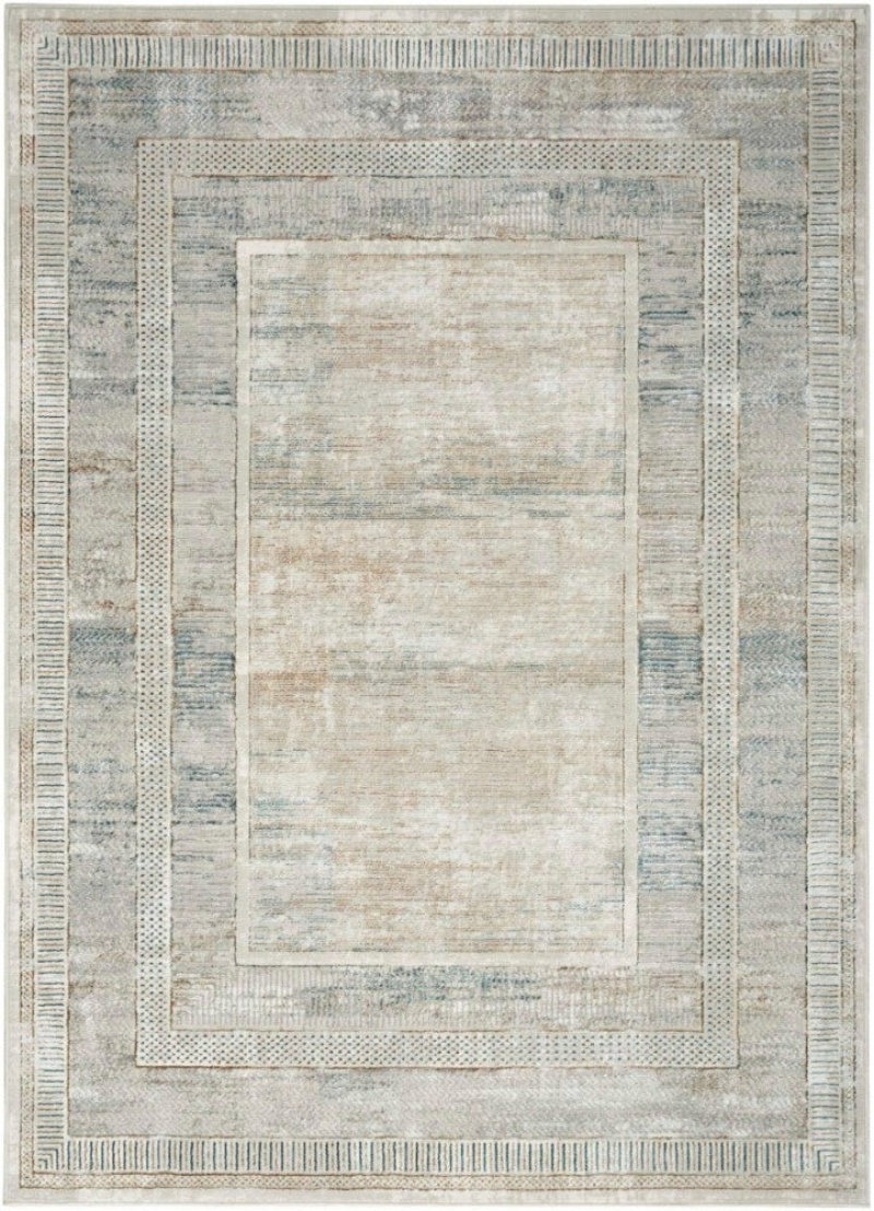 Glitz Ivory Multicolor Glz07 Polyester Contemporary Area Rug - 8 Ft X 10 Ft - Ivory Multicolor