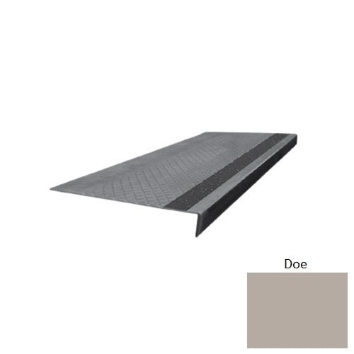Flextones Doe Type 675 With Flush Ribbed Insert Distinct Designs Rubber - 12" X 72" Stair Tread - Diamond Profile Design