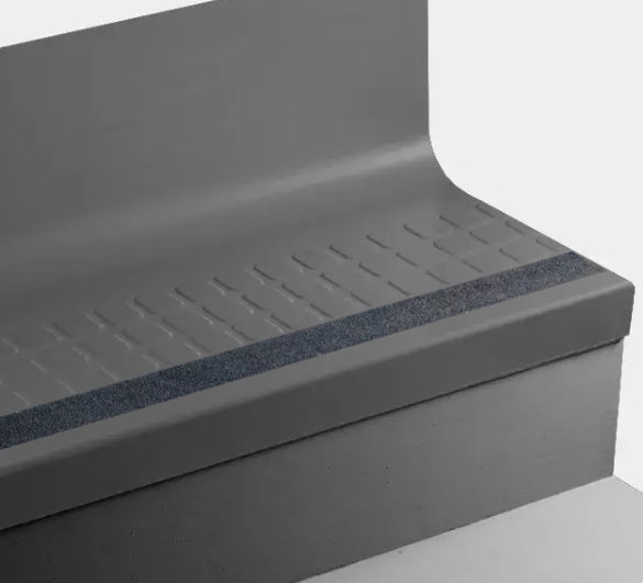 Black Raised Square Rubber Stair Tread with Riser